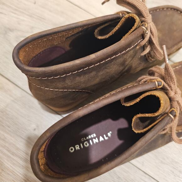 NWT Clarks Originals  Men\'s Wallabee Boots in Beeswax Brown Leather Size 7.5 main image 7